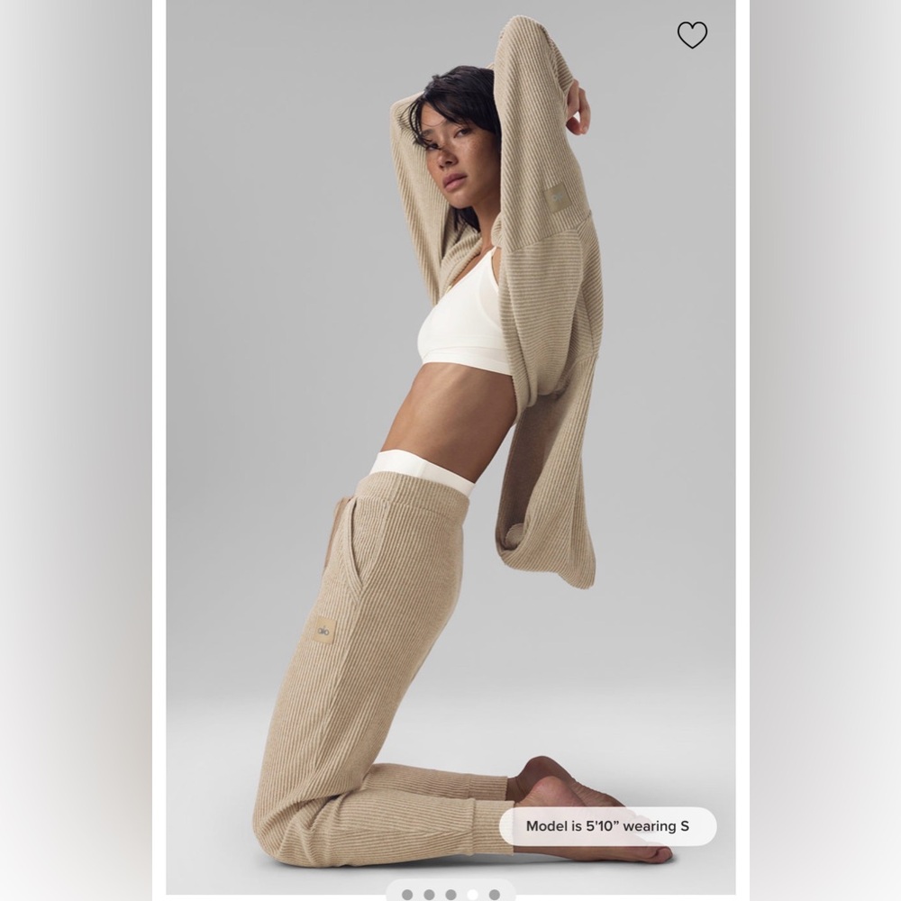 ALO Yoga MUSE gravel heather Ribbed Jogger Set - Picture 6 of 9